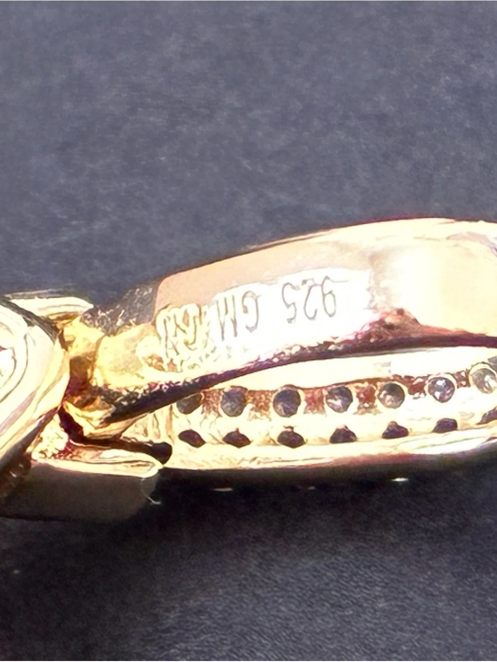 925 Sterling Silver money Pendant with Gold Tone Rope Chain